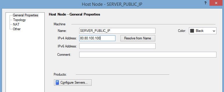 Checkpoint host general properties