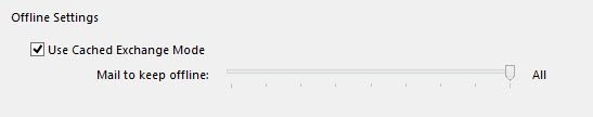 Outlook - cache items keep offline alll