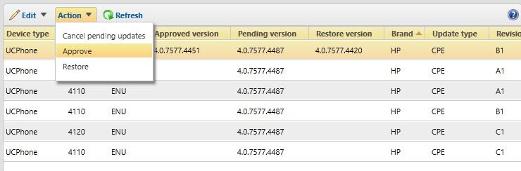 Lync Approve Device Update Pending Version