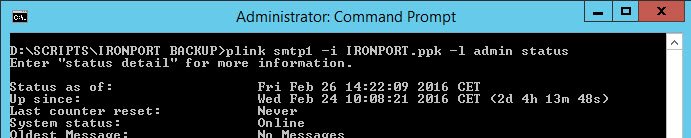 Ironport Automate Script Commands plink 2