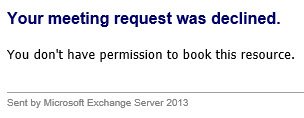 You dont have permission to book this resource