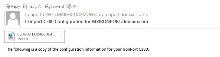 Ironport ESA configuration file received via email