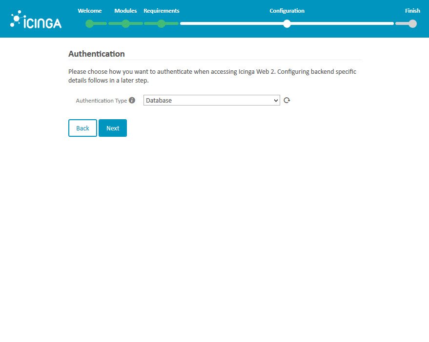 Icinga 2 Web Setup Wizard Configuration Authentication