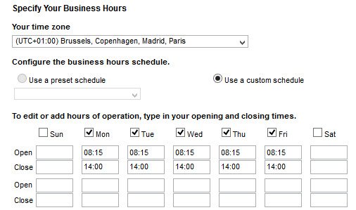 Lync Response Group business hours