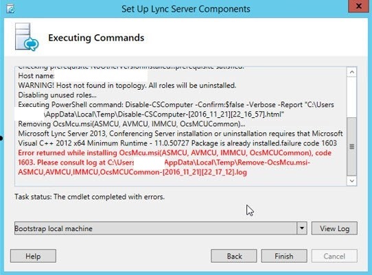 Error 1603 uninstalling Lync 2013