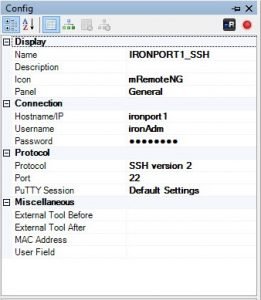 MRemoteNG - Ironport SSH connection configuration