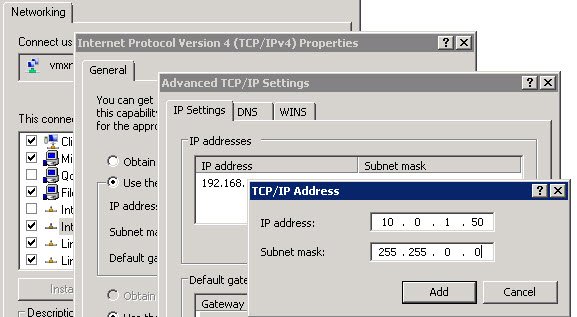 Add secondary IP addresses to interface