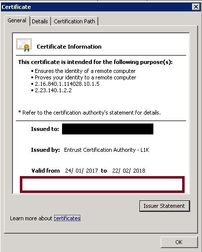 Certificate without private key assigned