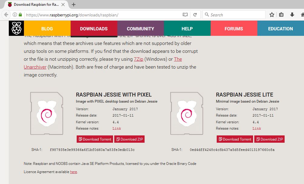 Raspberry - Download Raspbian for Raspberry Pi