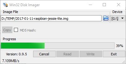 Raspberry - Raspbian Win32DiskImager 1