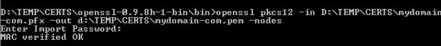 OpenSSL - Convert PFX to PEM using Windows or Linux
