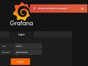 Invalid username or password when login to Grafana
