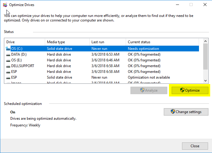 Optimizing SSD disk