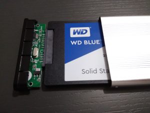 Sata to USB cable adapter with an SSD drive