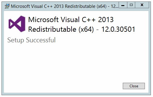 Microsoft Visual C++ 2013 installation