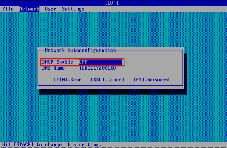First steps configuring HP Microserver Gen8 - iLO disable DHCP