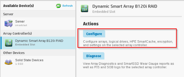 Install SSD to HP Microserver Gen8 - Create Storage