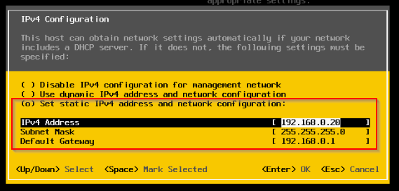 VMWare ESXi 6.5 installation