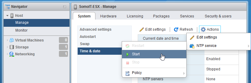 VMWare ESXi 6.5 installation