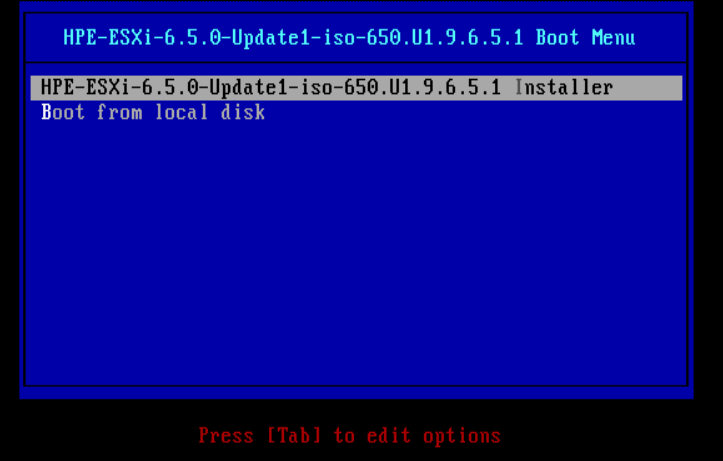 VMWare ESXi 6.5 installation