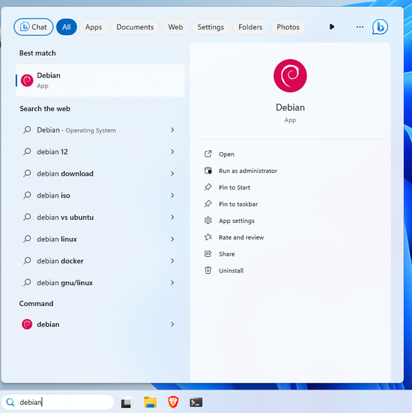 Windows 11 - Quick guide to installing WSL and Debian