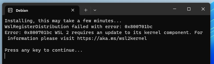 windows 11 install wsl2 debian