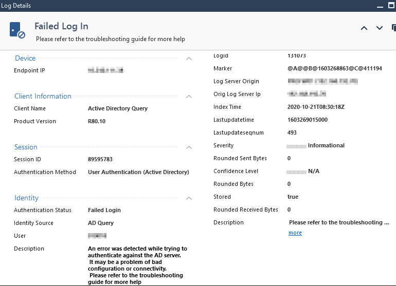 Checkpoint - Identity Awareness/AD continuous "Failed Login" errors