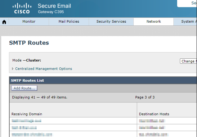 Cisco ESA - Sender based SMTP routes